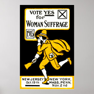 1915 ja! Kvinna rösträttaffisch Poster