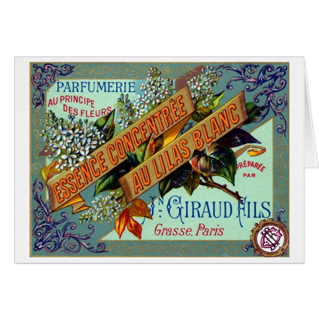 1915 lila parfym för fransk vit hälsningskort (Framsidan Horizontal)