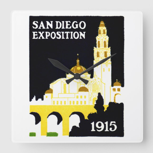 1915 San Diego Exposition Fyrkantig Klocka (Framsida)
