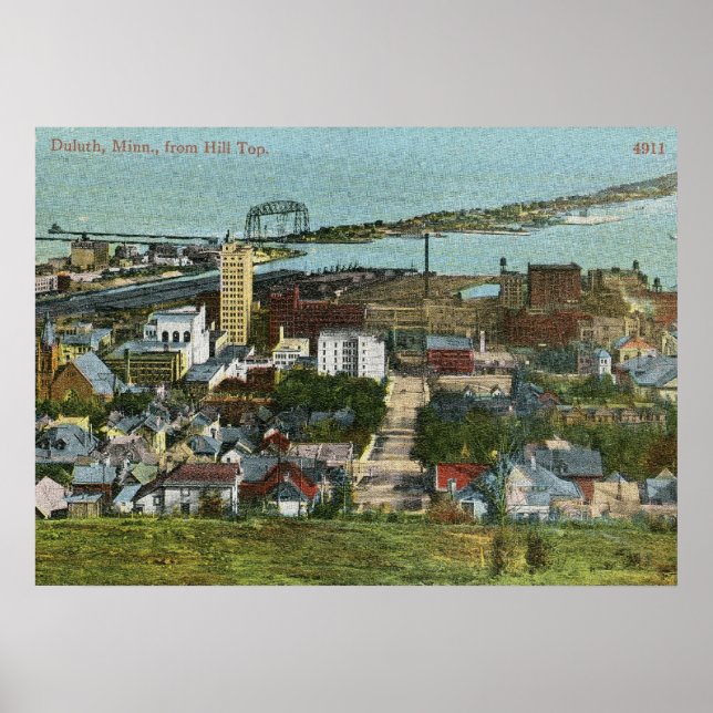 1915 View of Duluth, Minnesota Vintage Poster (Framsidan)