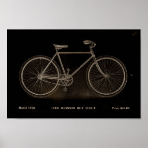 1915 Vintage Boy Scout Bicycle Ad Art Poster