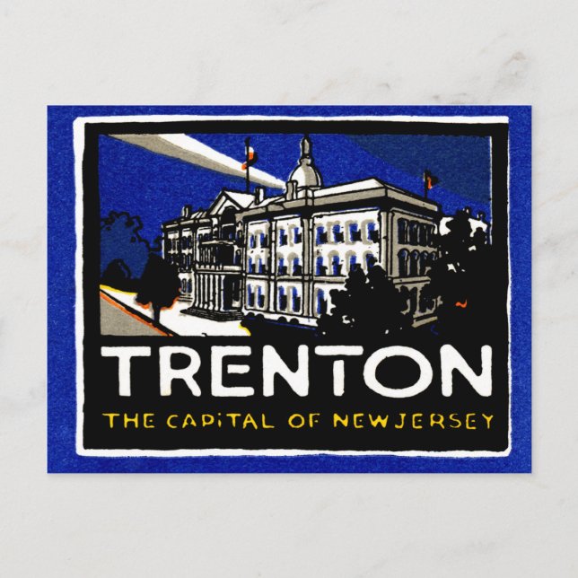 1915 Vintage Trenton NJ Vykort (Framsida)