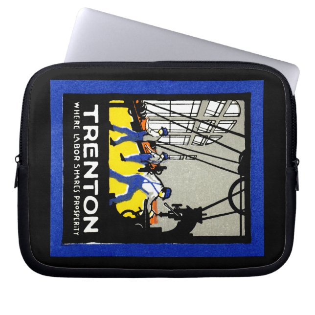 1915 Vintagen Trenton New jersey Laptop Sleeve (Framsidan)