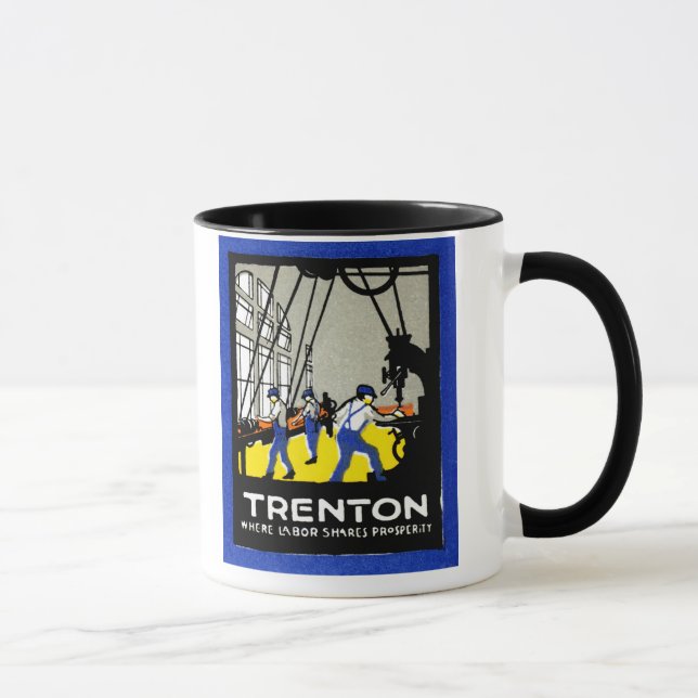 1915 Vintagen Trenton New jersey Mugg (Höger)