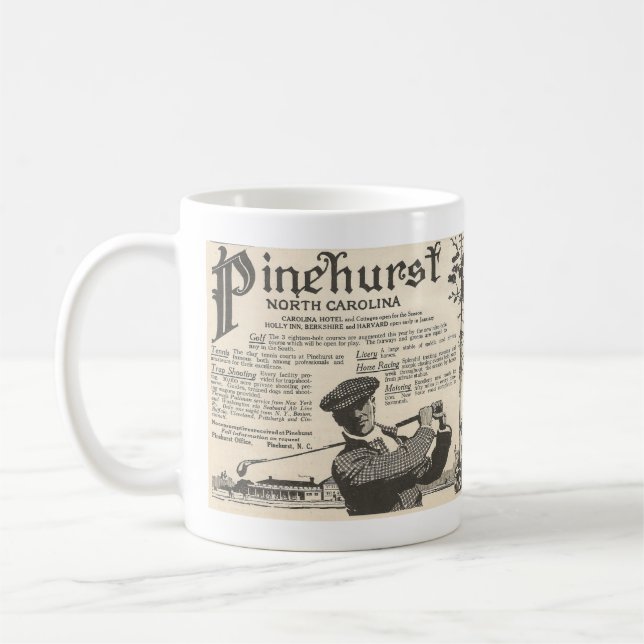1916 Ad PINEHURST, NC Golf Tourist Destination Kaffemugg (Vänster)