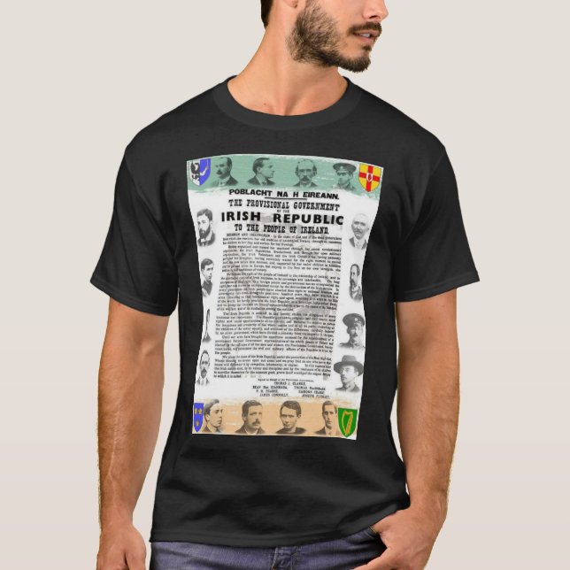 🍀 1916 Irish Proclamation 🇮 🇪 T Shirt (Framsida)