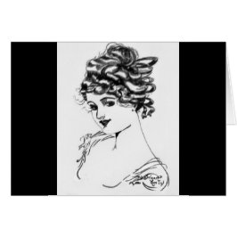 1917 Art nouveau Bläck Teckning Hälsningskort