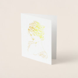 1917 Art nouveau Dam Porträtt Folierat Kort