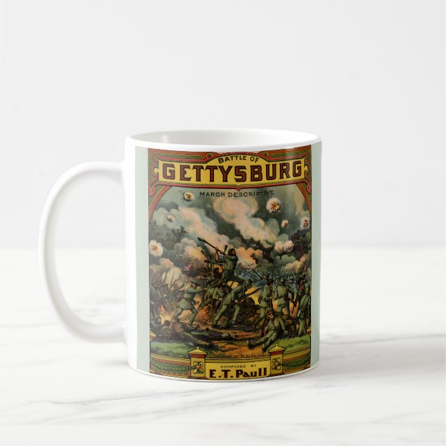 1917 Kampen mot Gettysburgs musik i lakan Kaffemugg (Vänster)