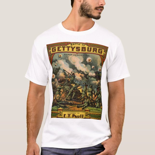 1917 Kampen mot Gettysburgs musik i lakan T Shirt (Framsida)