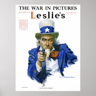 1917 Leslie's Weekly farbror Sam Poster