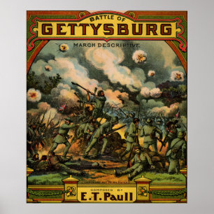 1917 Massillaget i Gettysburg lakan Poster