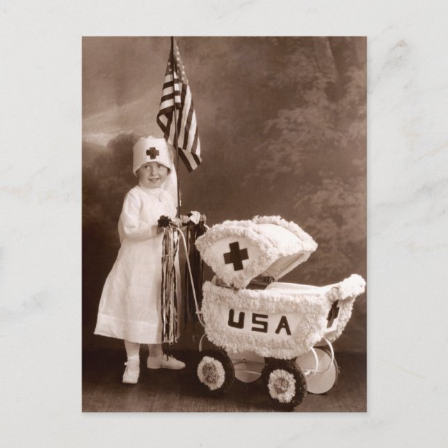 1917 Patriotic Nurse Vykort (Framsida)