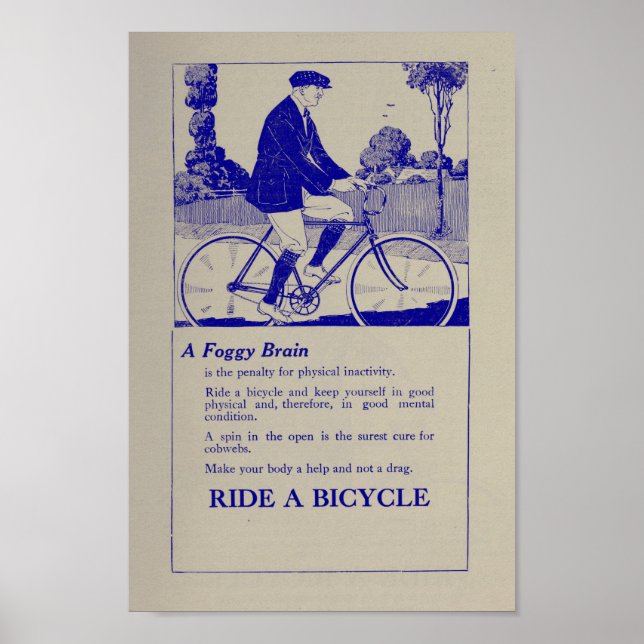 1917 Vintage Bicycle Marknadsföring Ad Art Poster (Framsidan)