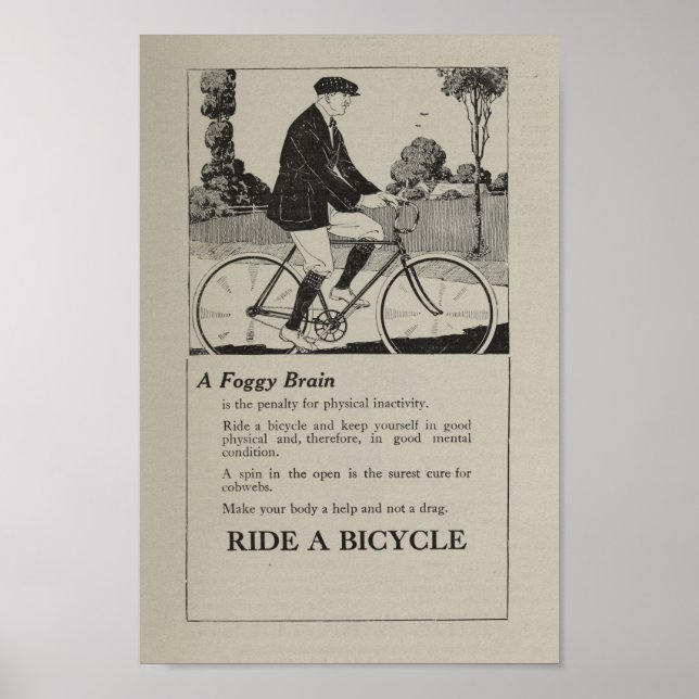 1917 Vintage Bicycle Marknadsföring Ad Art Poster (Framsidan)