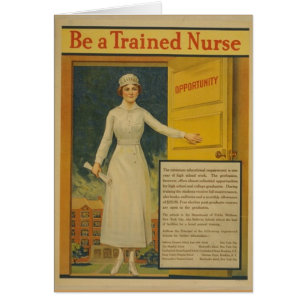 1917 WWI Poster vara en utskriven sjuksköterska Hälsningskort
