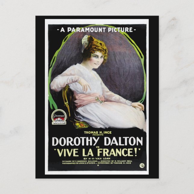 1918 Film Vive La Frankrike Vykort (Framsida)