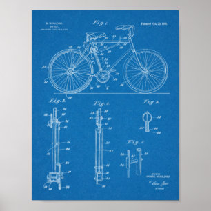 1918 Kontinuerlig utskrift av patenterad cykeldesi Poster