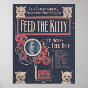 1918 MATA musikskyddet KATTUNGE lakan Poster