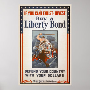 1918 Världskrig I Liberty Bond Poster