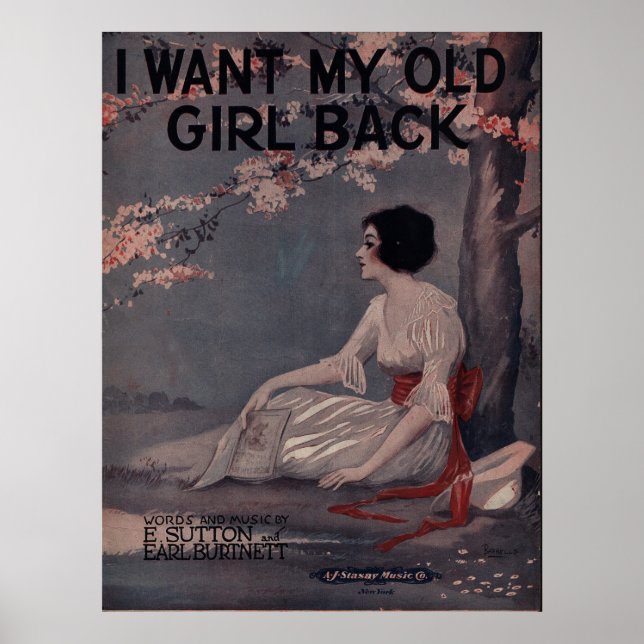 1918 VILL JAG HA MIN GAMLA GIRL TILLBAKA POSTER (Framsidan)