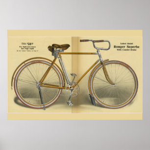 1918 Vintage Bicycle Skogsvaktare Superbe Ad Art P Poster