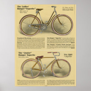 1918 Vintage Skogsvaktare Superbe Bicycle Ad Art P Poster