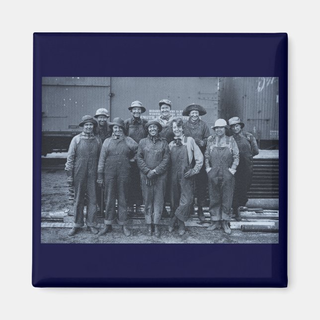 1918 Women Laborers Union Pacific Railroad Magnet (Framsidan)