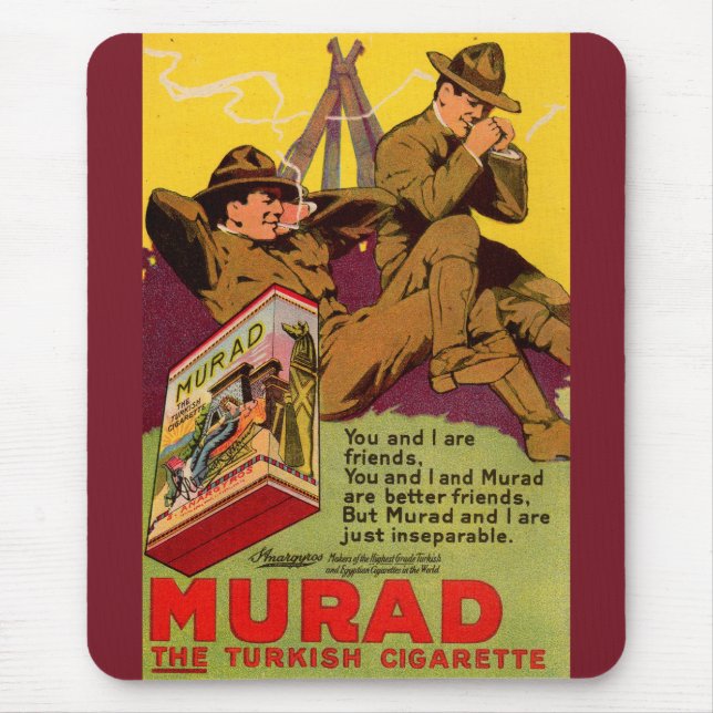 1918 WWI Murad-cigaretter och Musmatta (Framsidan)