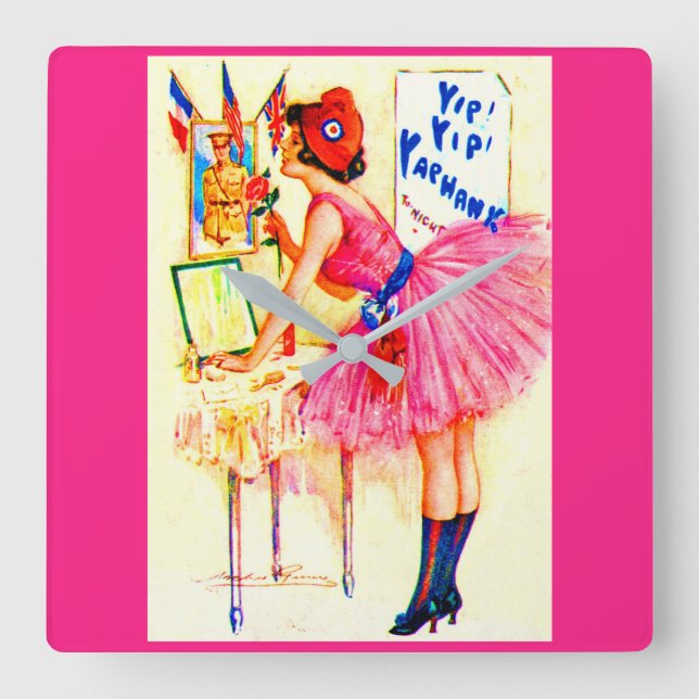 1918 Yip Yip Yaphank-spellettskydd Fyrkantig Klocka (Framsida)