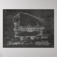 1919 Flygbil - Patent Art Teckning Skriv ut