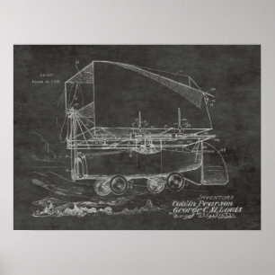 1919 Flygbil - Patent Art Teckning Skriv ut Poster