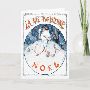 1919! FRANSK SNÖ QUEEN CHRISTMAS HÄLSNING HELGKORT
