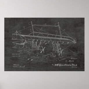 1919 Krig-flygplansmönstret Patent Art Teckning Sk Poster