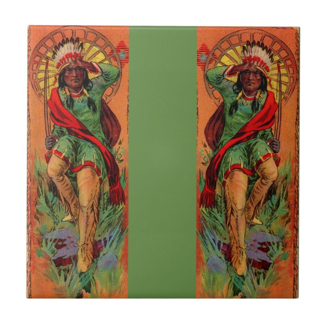 1919 Native Indian illustration Kakelplatta (Framsidan)