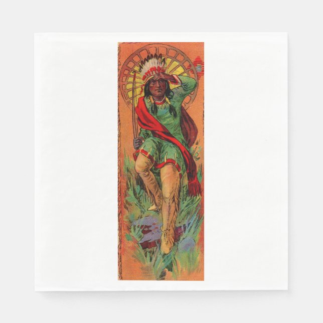 1919 Native Indian illustration Pappersservett (Framsidan)