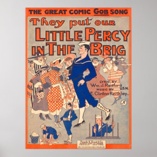 1919 satte de vår lilla Percy i briggen Poster