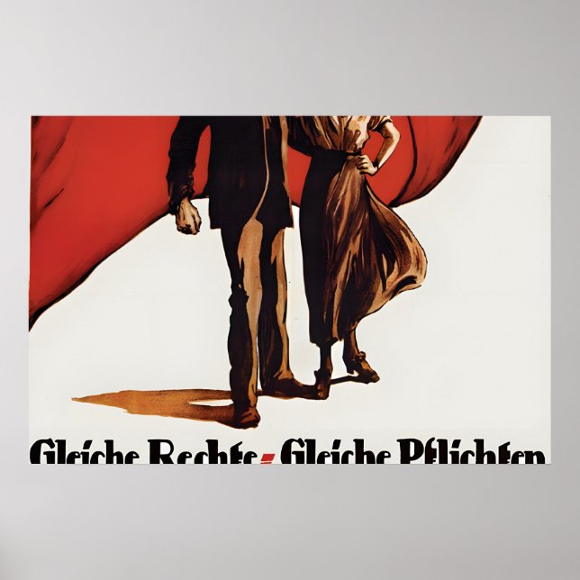 1919 SPD valaffisch Lika rättigheter, lika skyldig Poster (Framsidan)