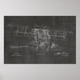 1919 Tryckning av flygplansflygplanspatenten Art T Poster