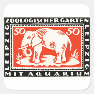 1919 Tyskland Leipzig Zoo Notgeld Banknote Fyrkantigt Klistermärke