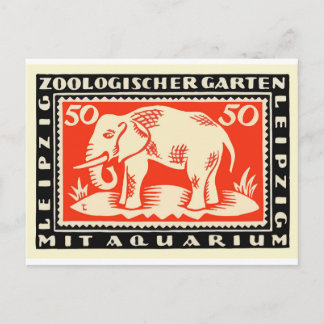 1919 Tyskland Leipzig Zoo Notgeld Banknote Vykort