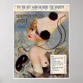 1919 Ziegfeld Follies Vintage Music Cover Album Poster