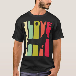 191 I Kärlek Dachshund Distress Vintage Hund älska T Shirt