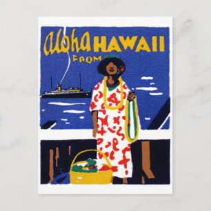 1920 Aloha från Hawaii Vykort