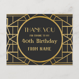 1920 års Art Deco Gatsby Party tackkort Inbjudningar