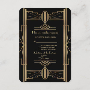 1920 års Underbara Gatsby 1920-talets Bröllop OSA Kort