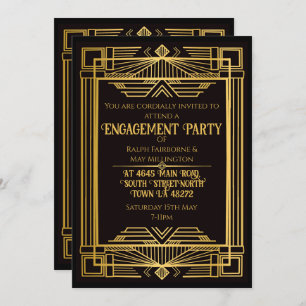 1920 art deco-mordmysterium födelsedag inbjudningar