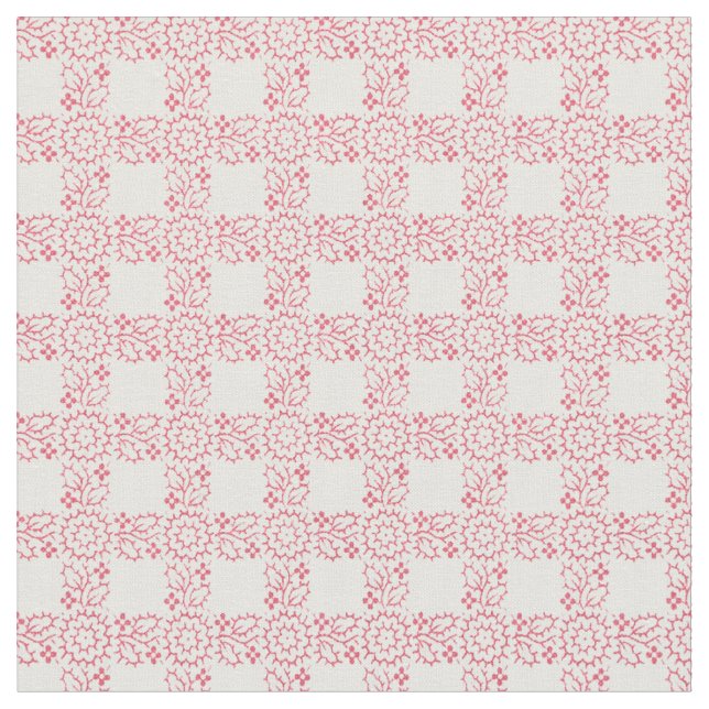 1920-Blommigtens rutnät Tyg (Närbild)