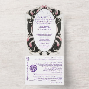 1920 Chic Art Deco Gatsby Mode Monogram Bröllop