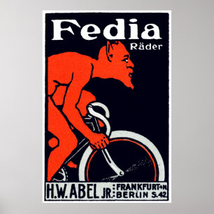 1920 Djävulen som kör cykel Poster